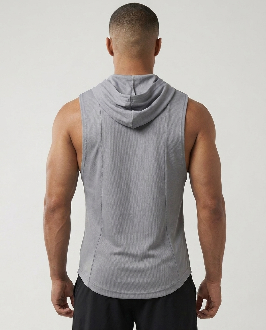 Men’s Muscle Fit Training Hoodie Tank-thumbmail-3