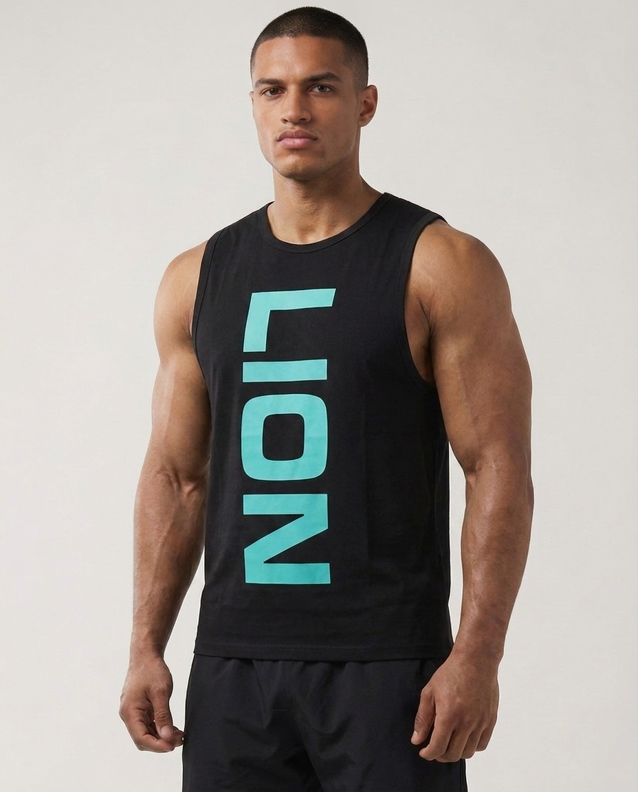 Herren Muskelbetontes Trainings-Tanktop mit auffälligem Grafikdruck