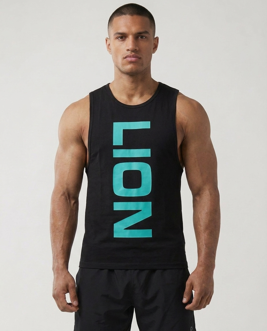 Herren Muskelbetontes Trainings-Tanktop mit auffälligem Grafikdruck