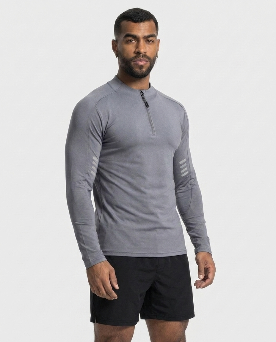 Evolution Half Zip Long Sleeves Shirt Workout Baselayer-thumbmail-12