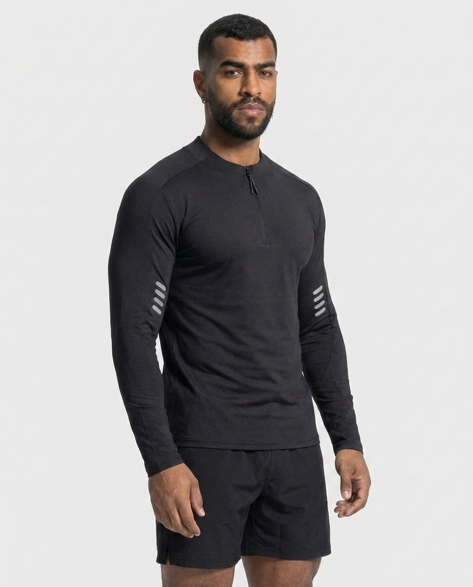 Maglia Evolution a mezza zip a maniche lunghe, strato base per allenamento