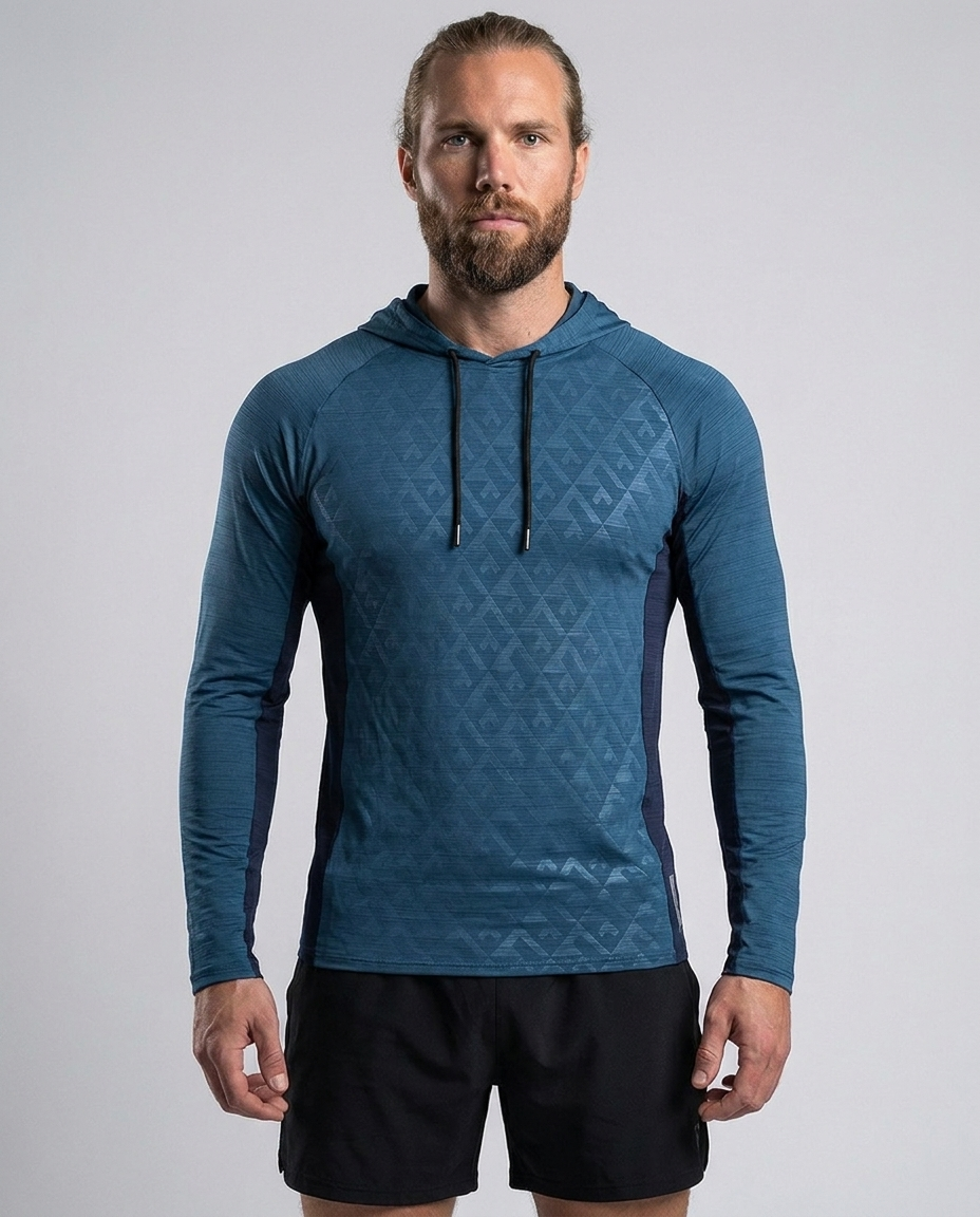 Schnelltrocknender Hoodie mit langem Ärmel und Performance-Baselayer 