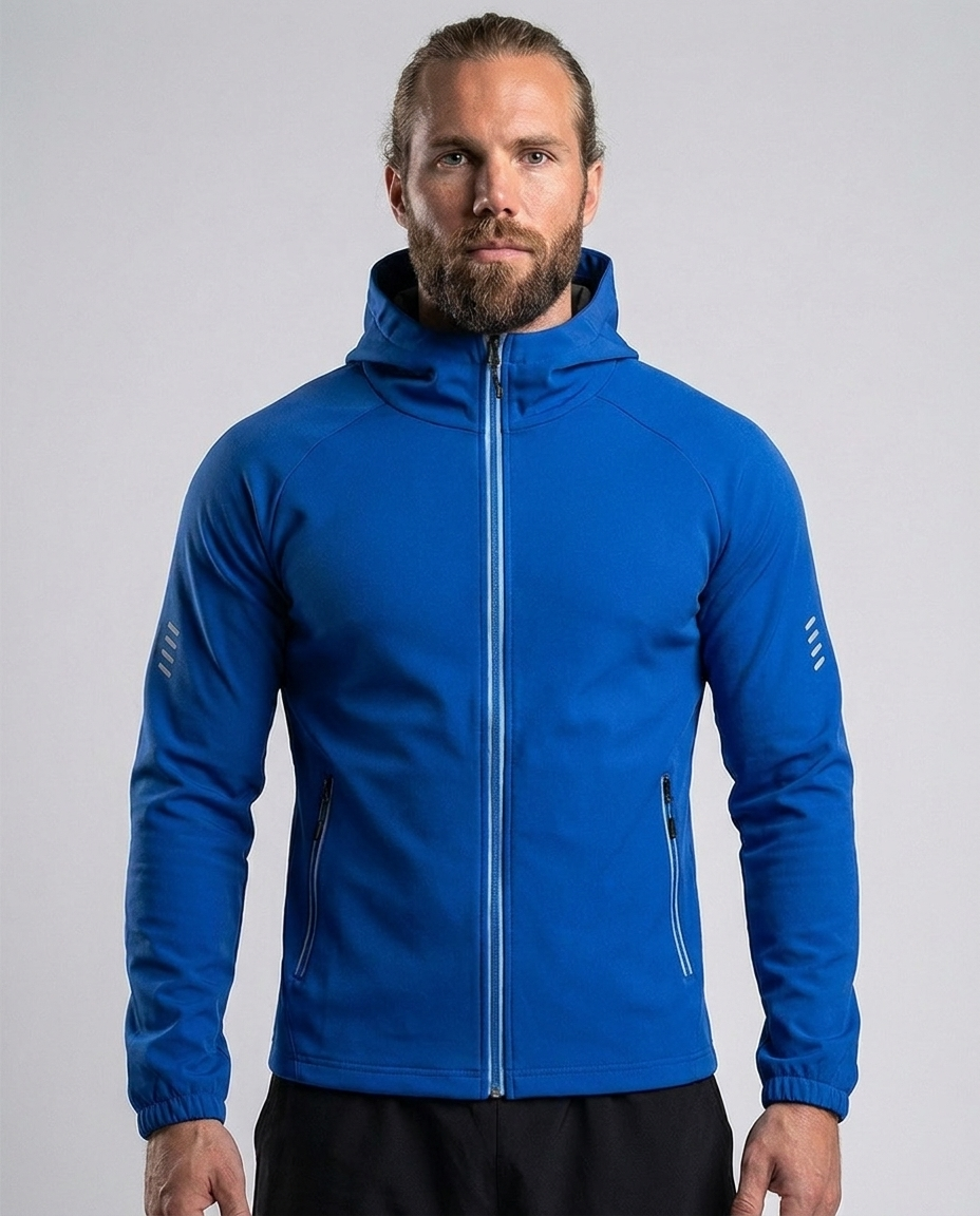 Windabweisende Fleece-Softshell-Kapuzenjacke 