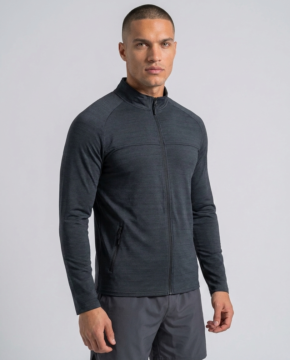 Muscle Fit Full Zip Athletic Jacket-thumbmail-5