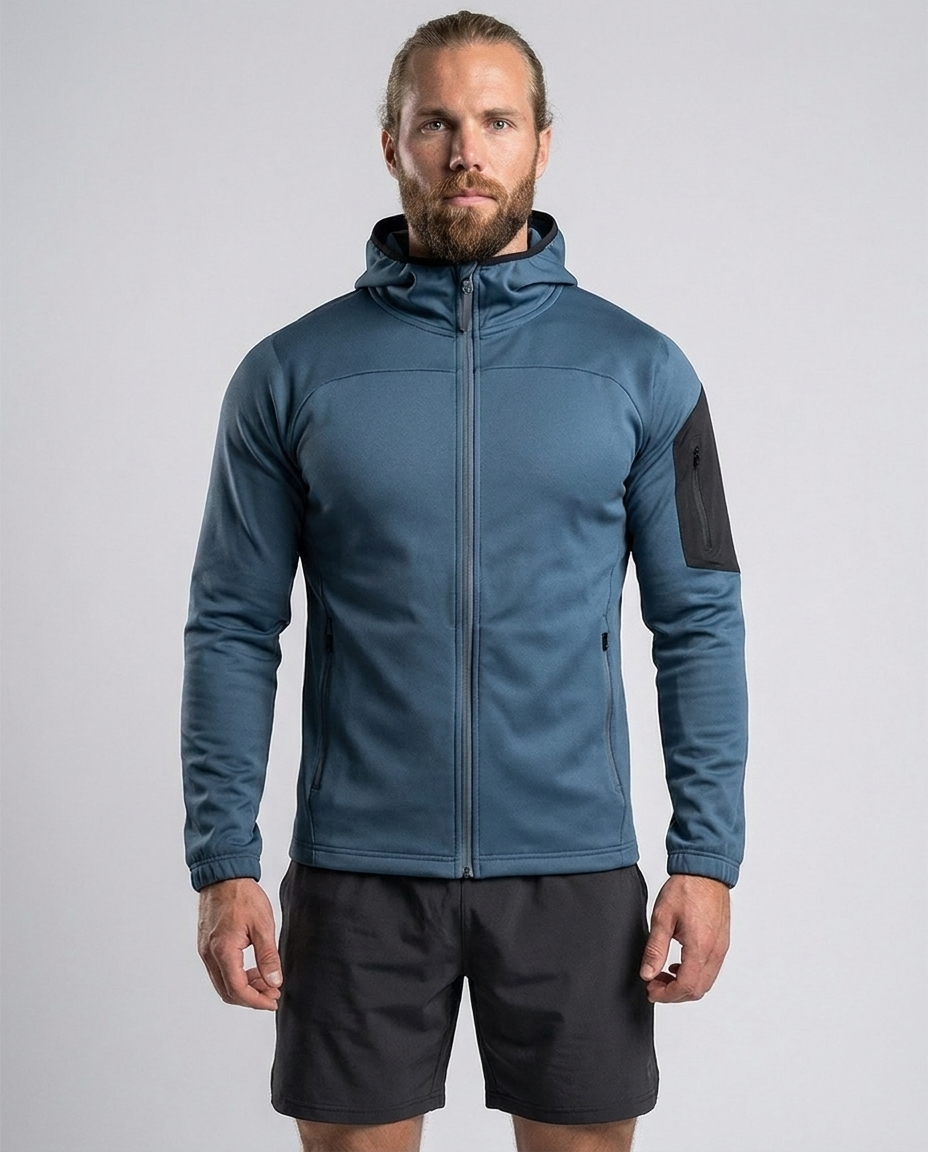 Veste à capuche performante avec poche pour bras