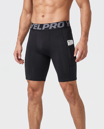 Pantaloncini aderenti compressivi da 7" da uomo con due tasche