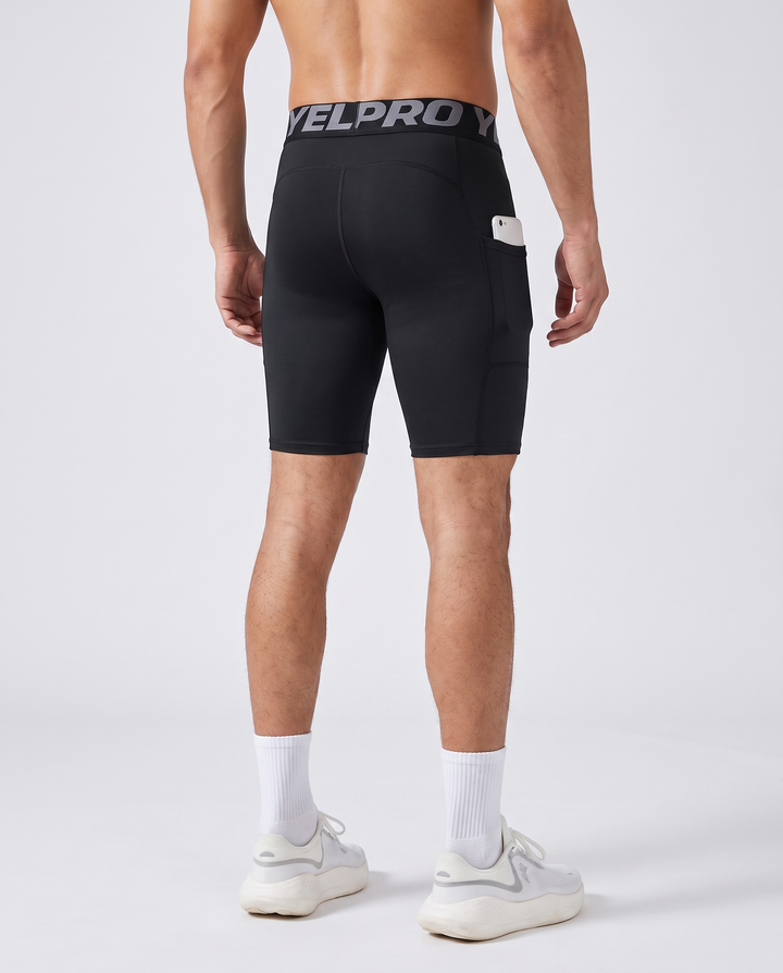 Pantaloncini aderenti compressivi da 7" da uomo con due tasche