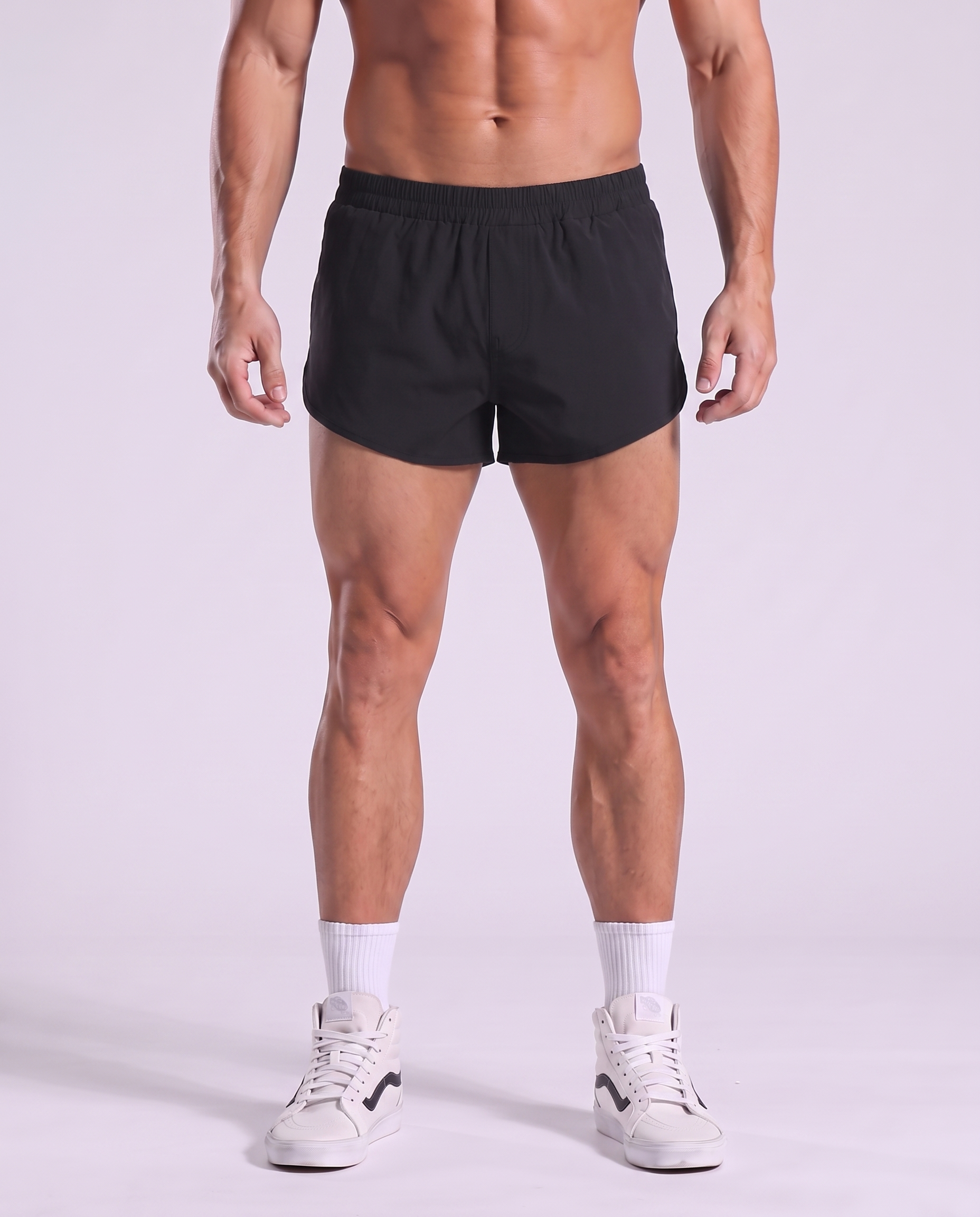 Shorts da running da uomo in cotone con orlo curvo-thumbmail-11