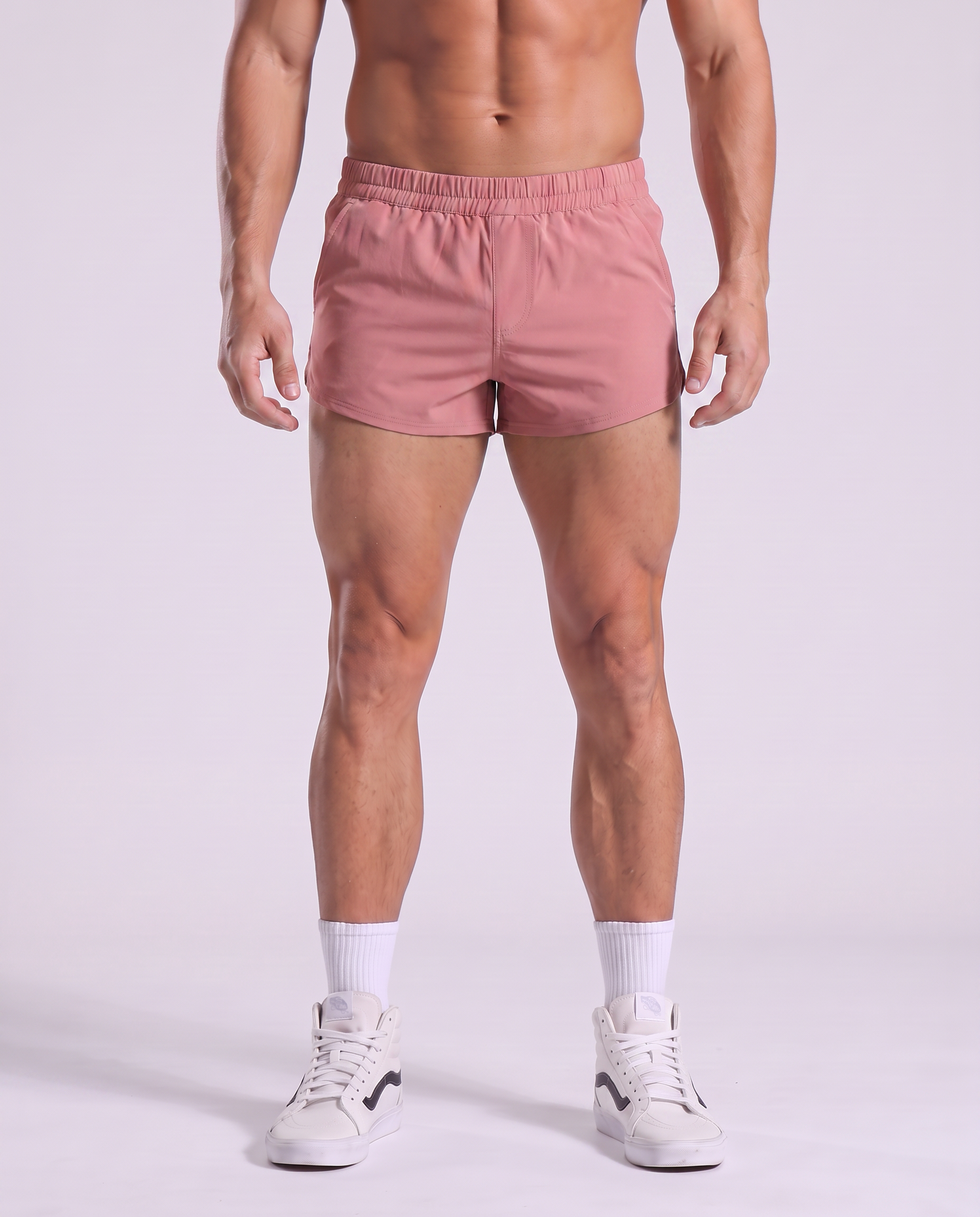 Men’s Curved Hem Cotton Running Shorts