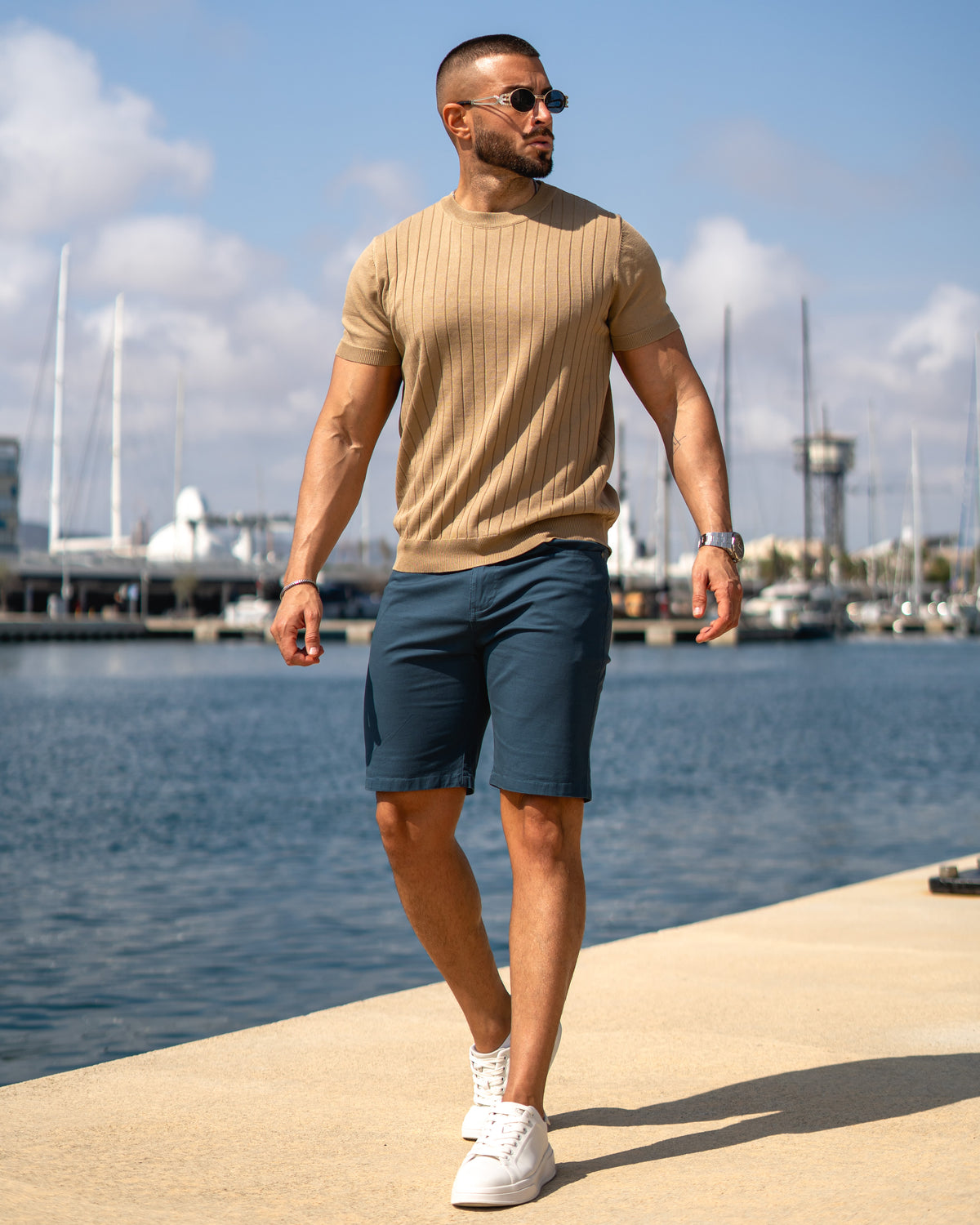 Ribbed Crew Neck Knit T Shirt New - Ahaselected