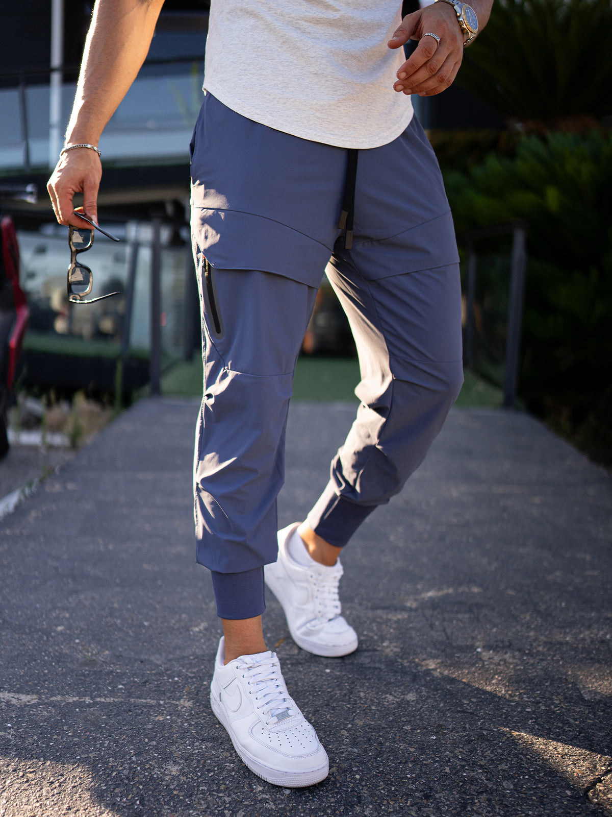 Stay Cool High Rib Cargo Jogger Athletic Pants - Ahaselected