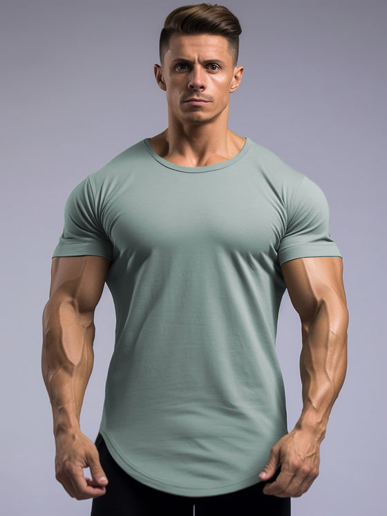 M's Stain Resistant Curved Hem T-shirt Tech Cotton - Ahaselected