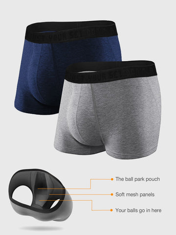 2 Packs M's Built-In Pouch Trunk Briefs