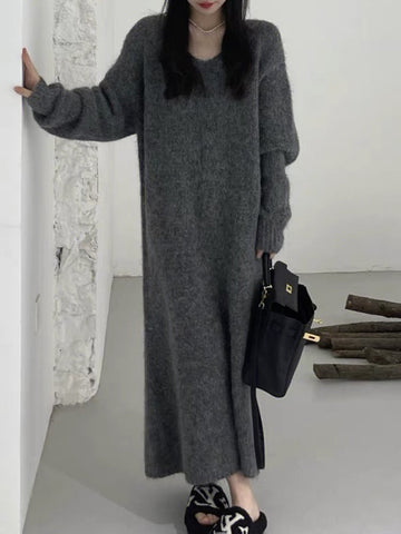 V-Neck Knit Maxi Dress