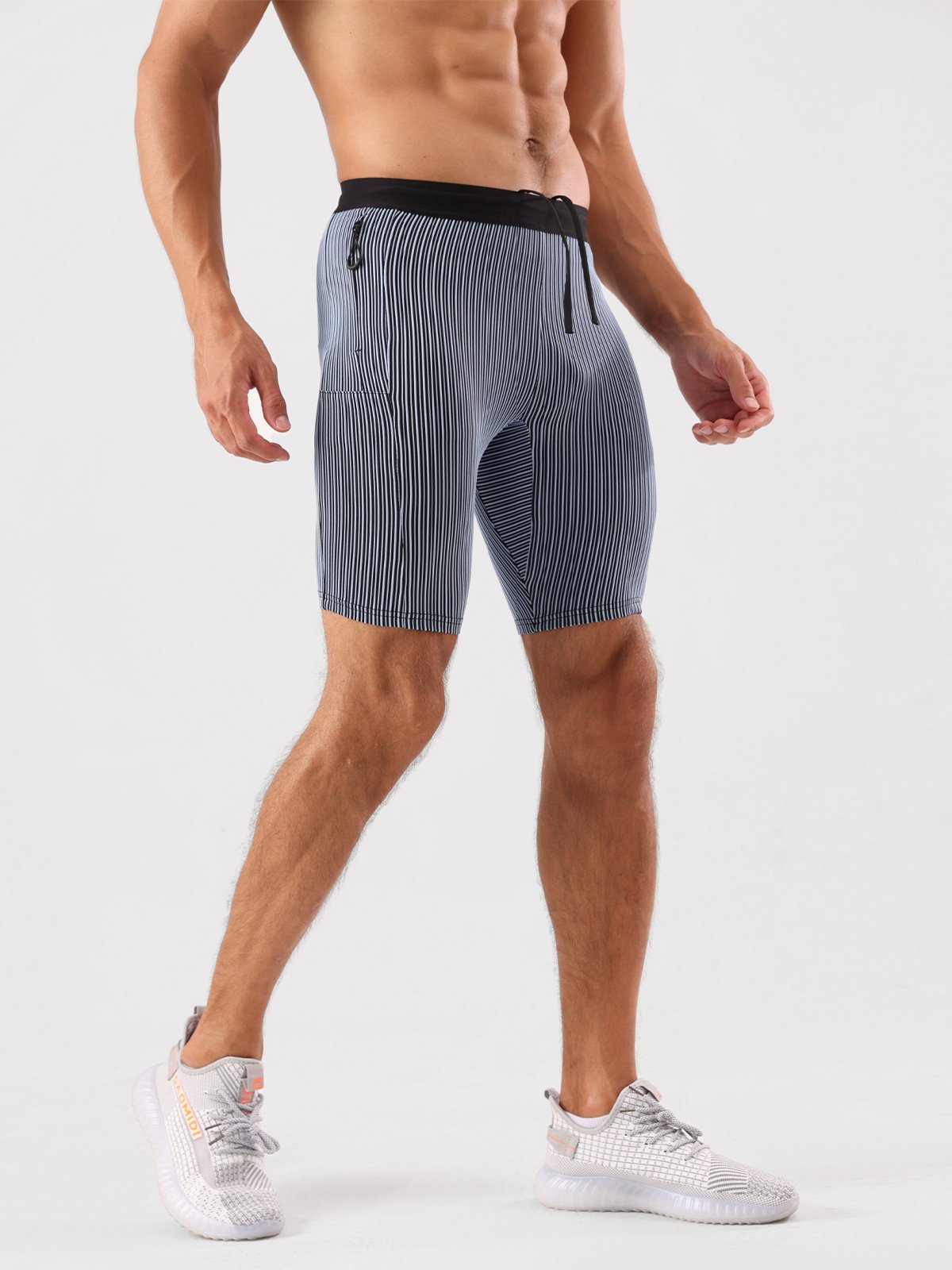 8" Pro Compression Lined Running Shorts with Zip Pockets - Ahaselected