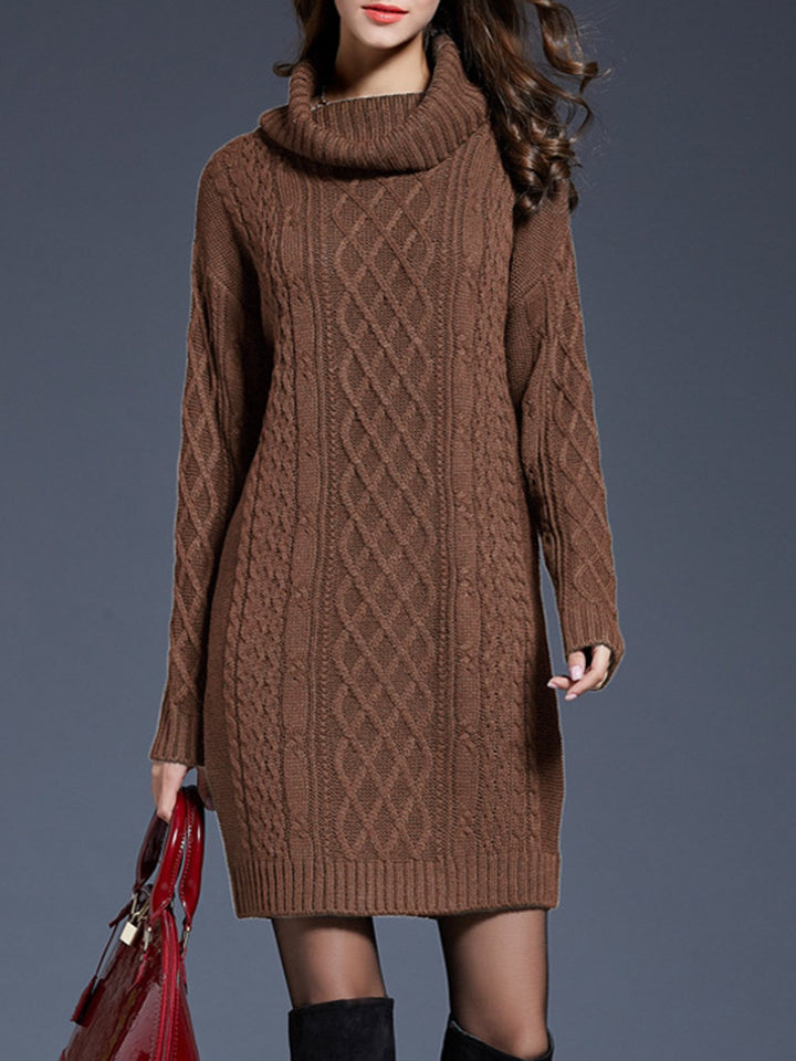 Turtleneck Knit Mini Dress