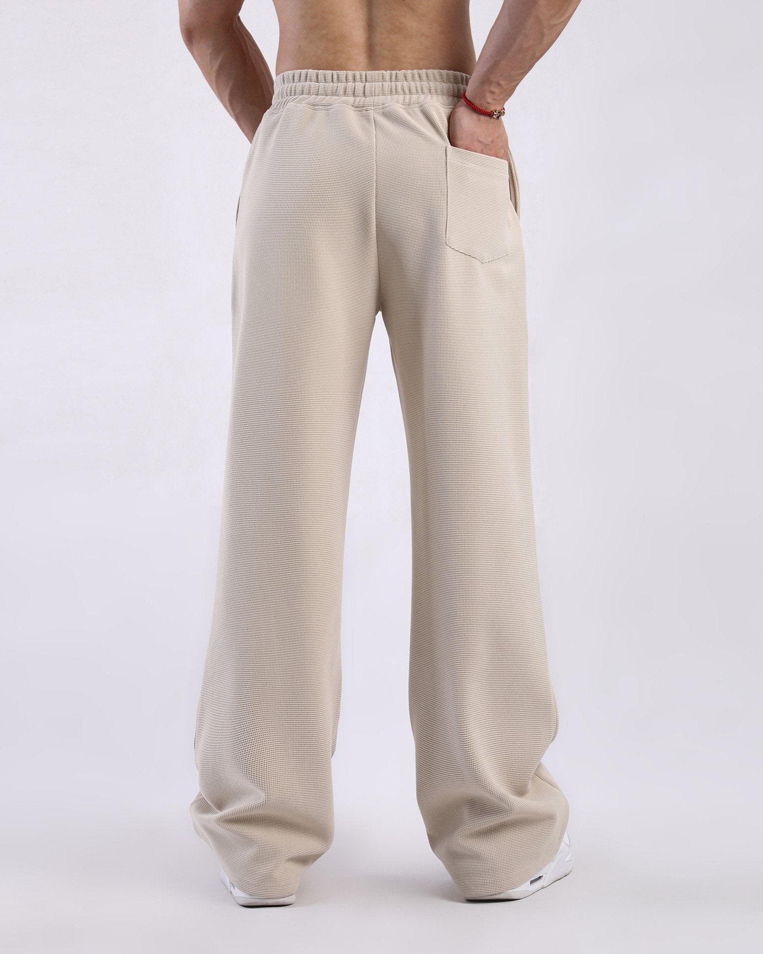 Waffle Textured Relaxed Fit Sweatpants - Ahaselected