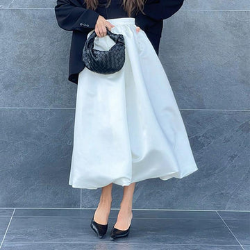 Balloon Lined Satin Maxi Skirt