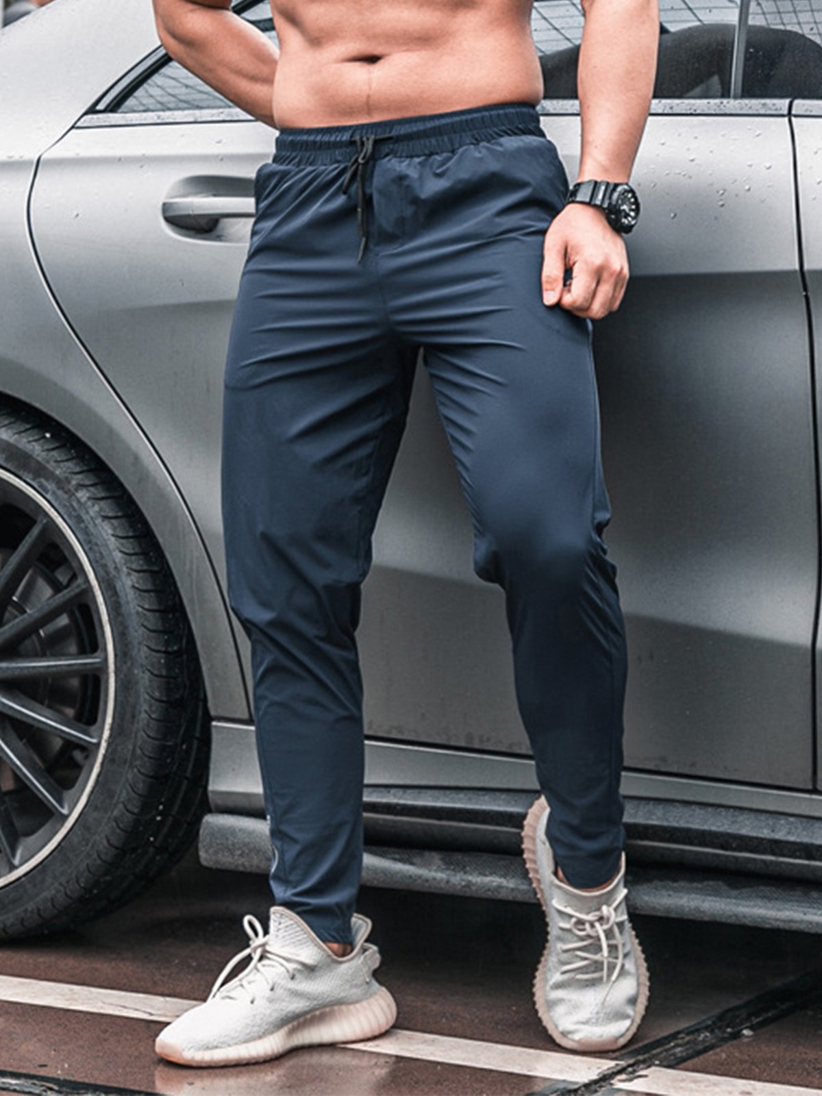 Stretch Slim Fit Jogger Workout Pants Lightweight - Ahaselected