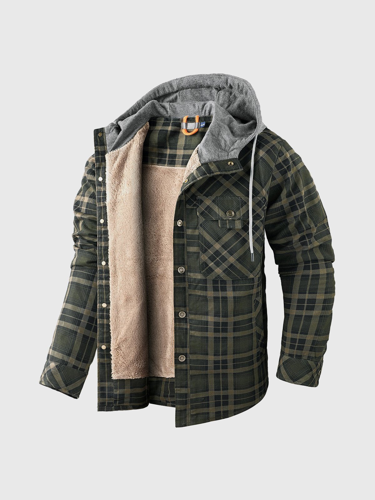 Corduroy Plaid Hooded Sherpa Lined Flannel Jacket - Ahaselected