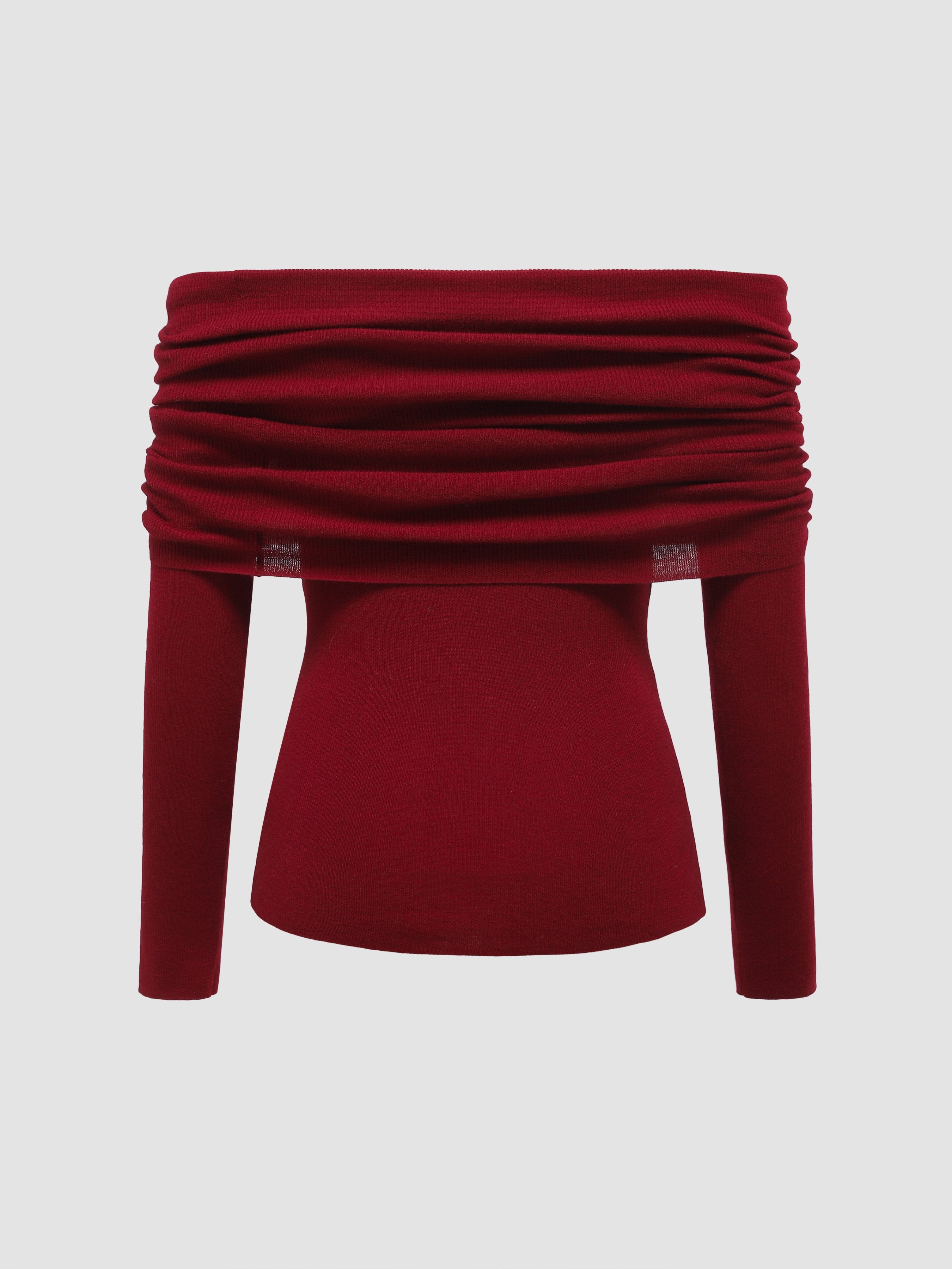 Women's Off-The-Shoulder Sweater - Ahaselected