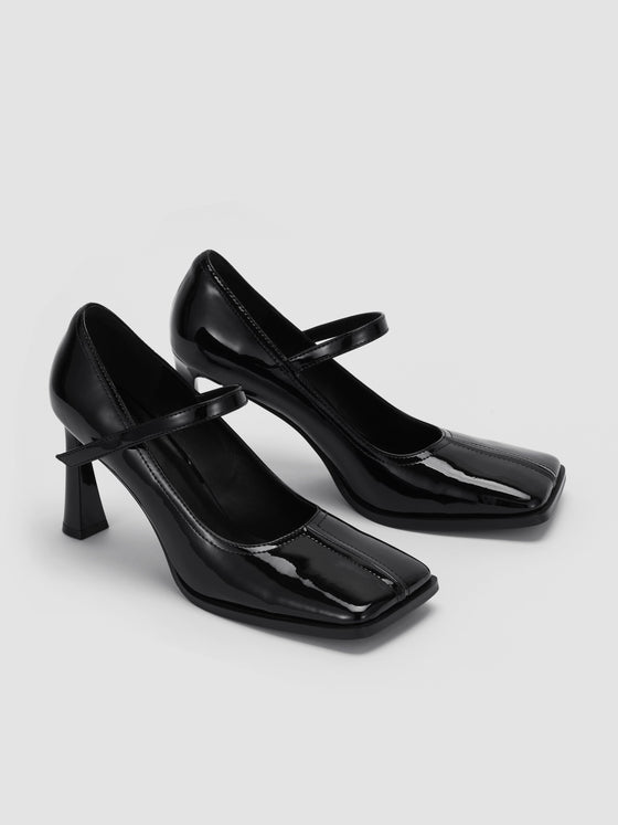 Women's Faux Leather Mary Jane Pumps - Ahaselected