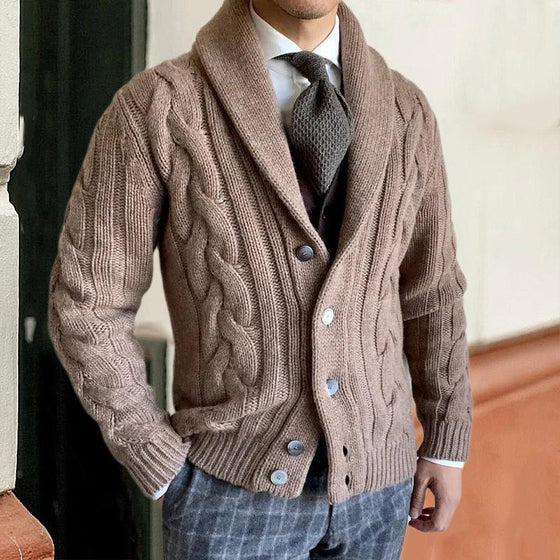 Signature Cable Shawl Cardigan - Ahaselected