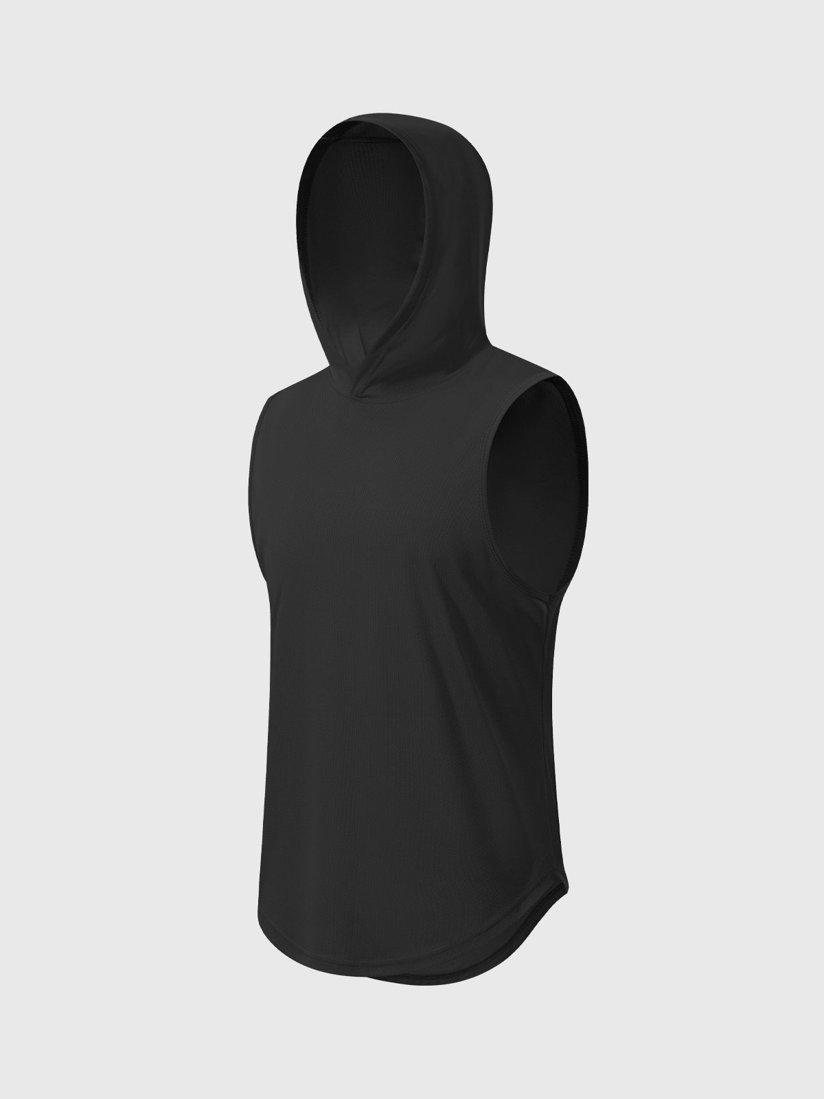 Workout Hooded Tank Curved Hem - Ahaselected