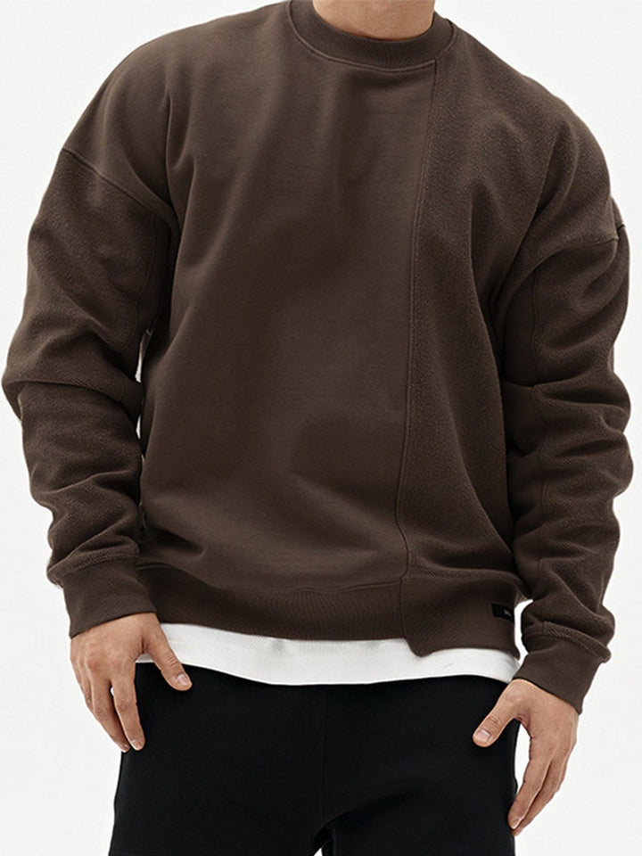 All Season Essential French Terry Patchwork Crew Sweatshirt