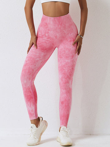 Splatter-Dye Seamless High-Waisted Yoga Leggings