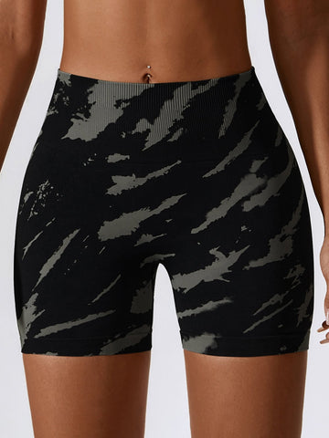 Printed Seamless Fitness Yoga Shorts