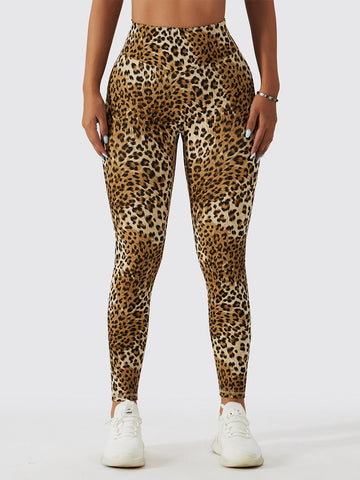 Leopard Print Peach-Lift High-Waist Yoga Leggings