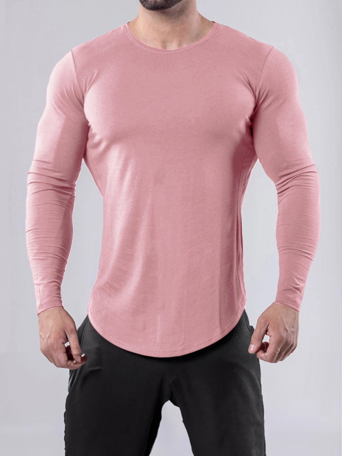 Crewneck Muscle Fit Long Sleeves T-shirt Baselayer - Ahaselected