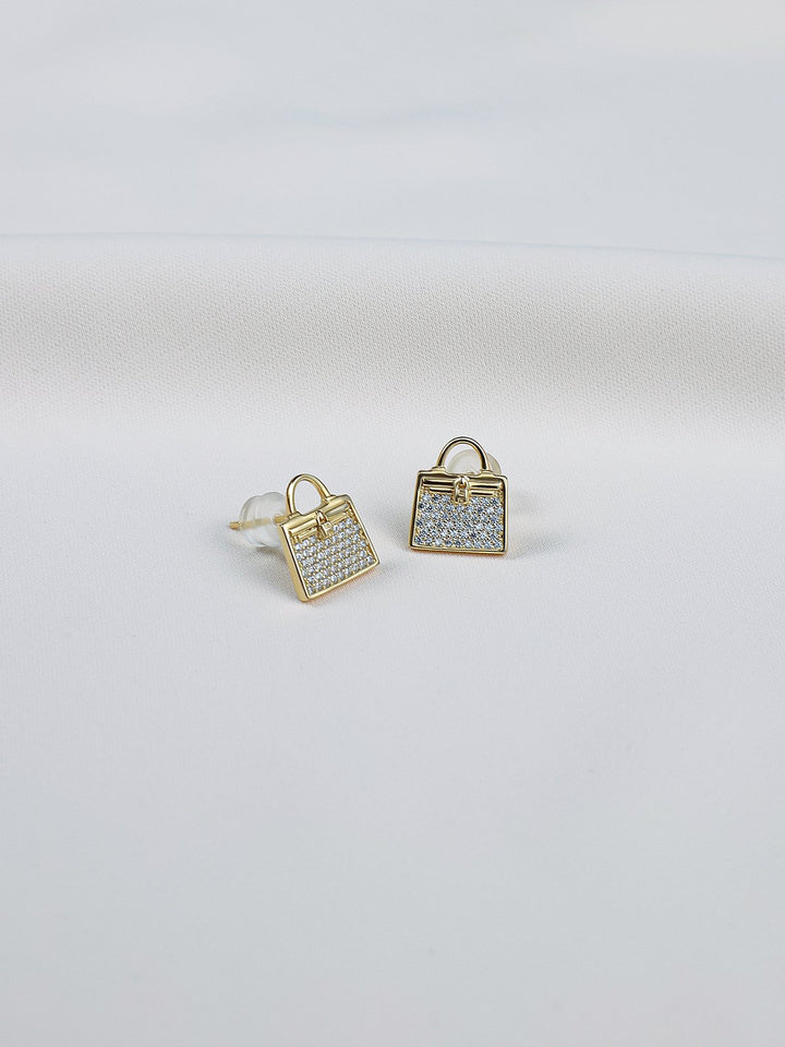 Handbag Style Metal Earrings