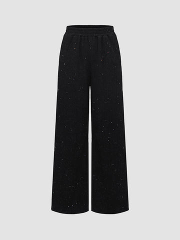 Women's Textured Sequined Wide-Leg Pants