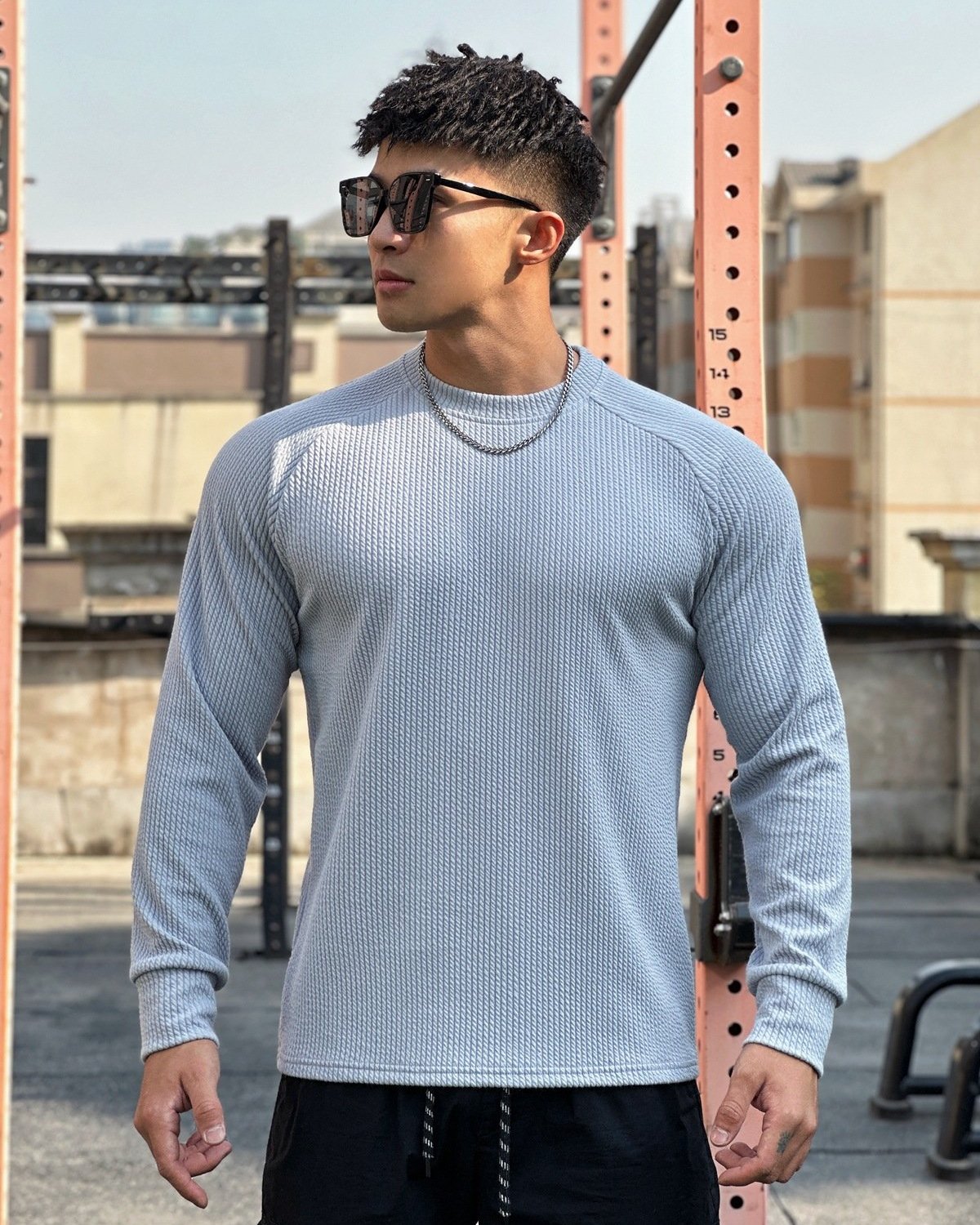 Snake Pattern Shoulder Cut Pullover Long Sleeve - Ahaselected