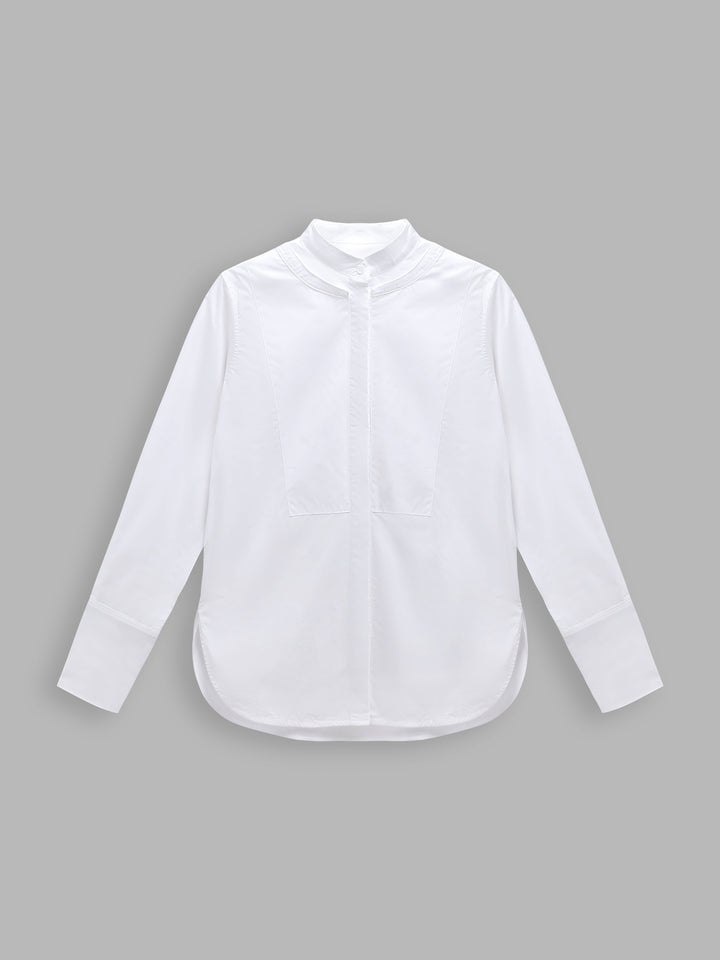 Detachable Contrast Collar Long-Sleeved Shirt