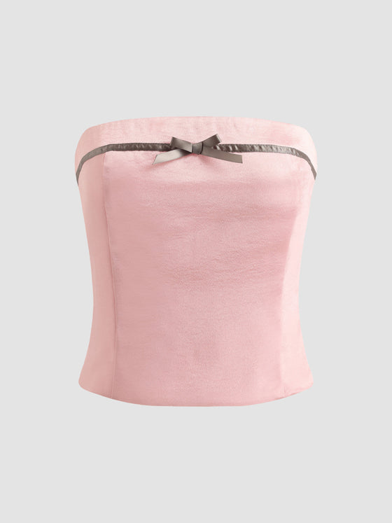 Bustier-Top aus Satin mit Riemchen