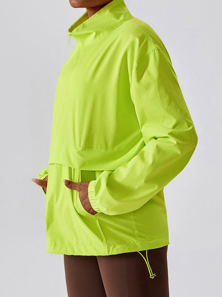 Quick-Dry Half-Zip Kangaroo Pocket Shirts