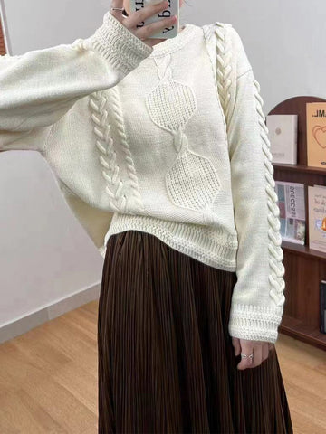 Vintage Twist Crew Neck Knitted Sweater