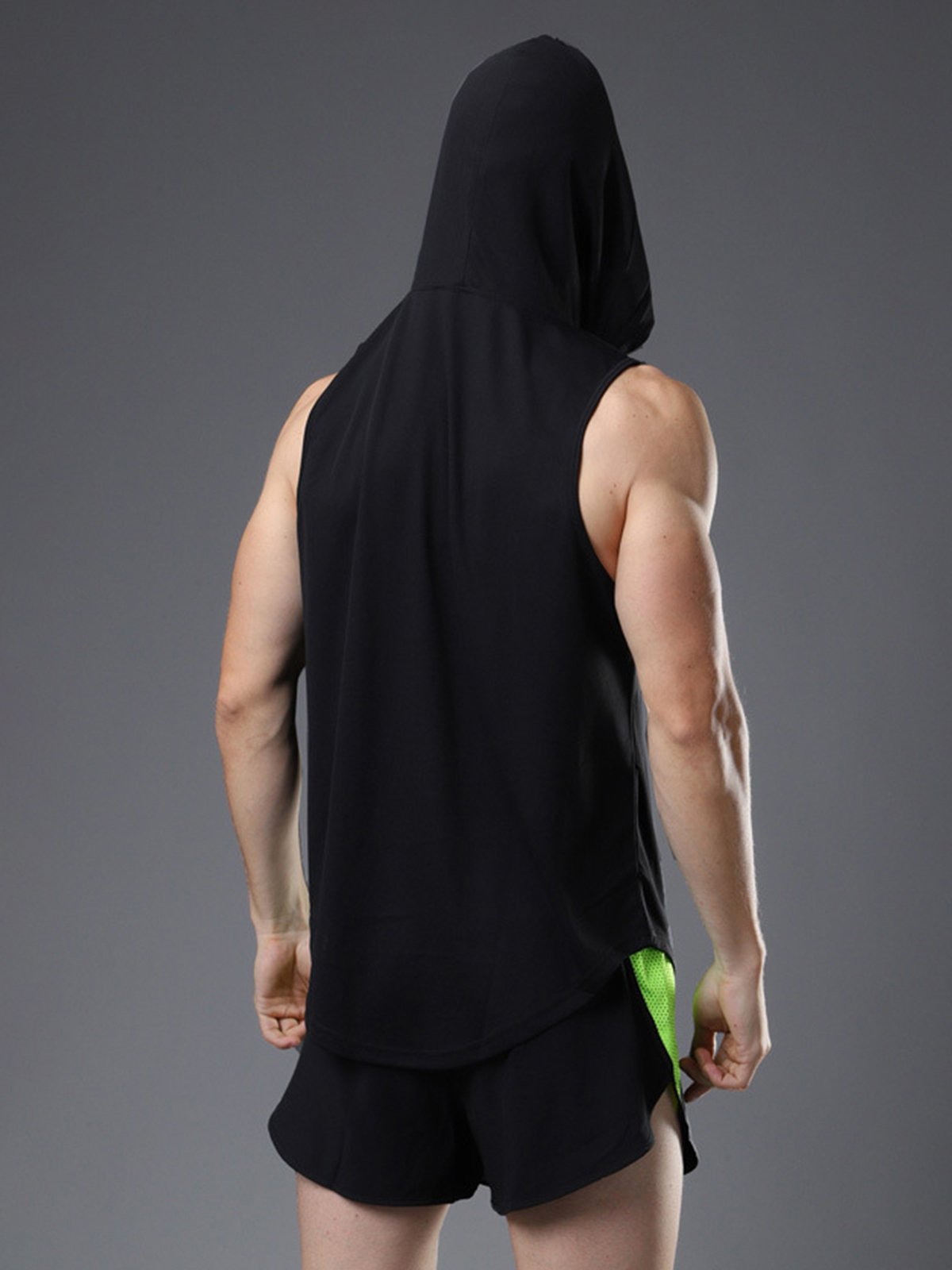 Workout Hooded Tank Curved Hem - Ahaselected