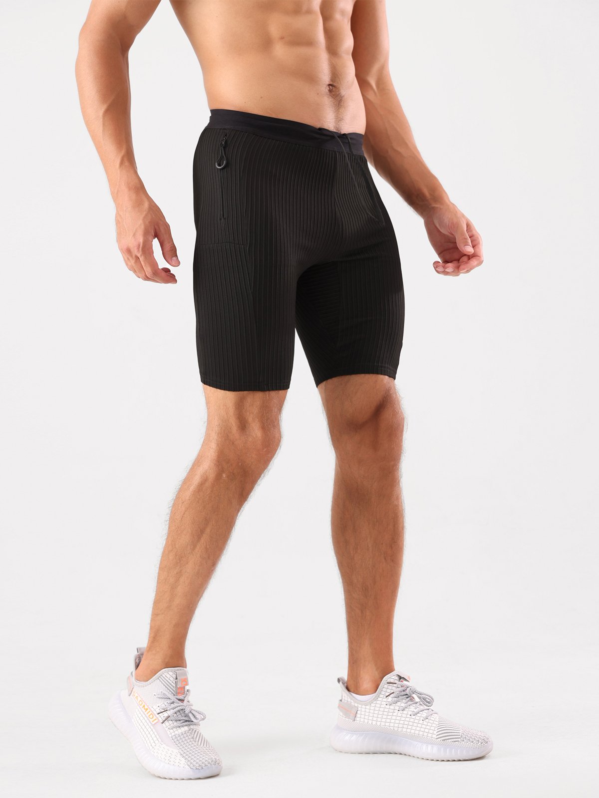 8" Pro Compression Lined Running Shorts with Zip Pockets - Ahaselected