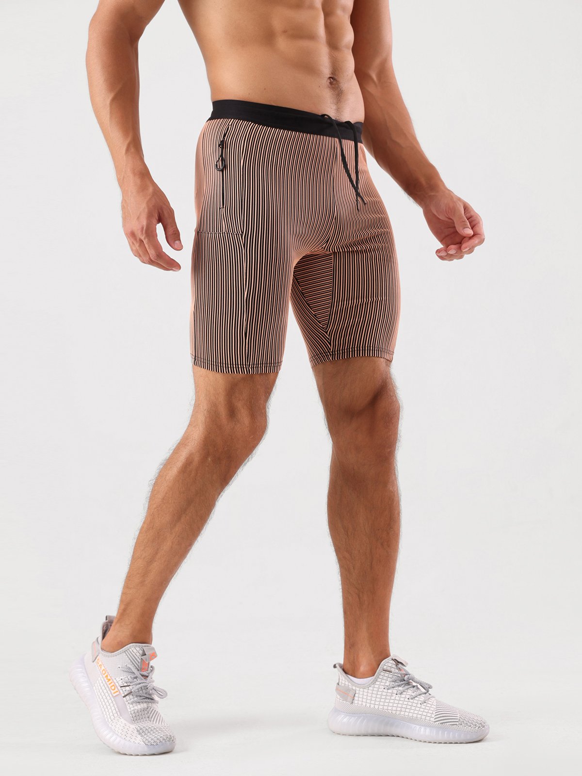 8" Pro Compression Lined Running Shorts with Zip Pockets - Ahaselected