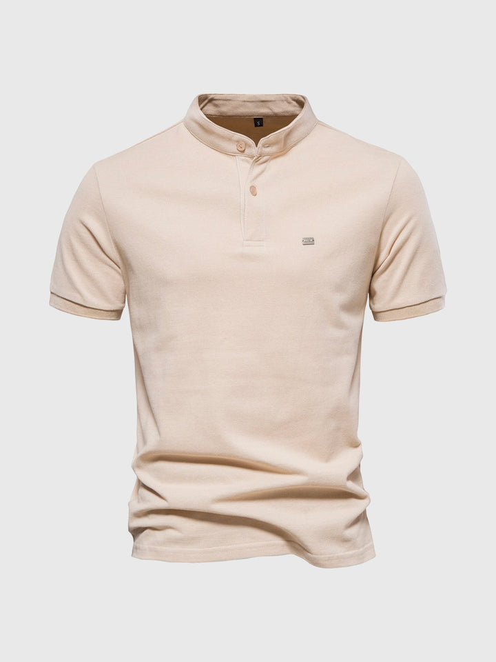 M's Stand Collar Short Sleeve Polo T-Shirt