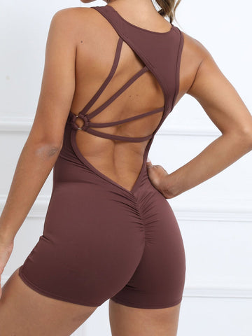 One-Shoulder Tight Hollow Quick Drying Yoga Jumpsuit