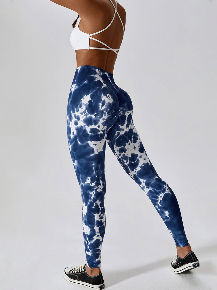Splatter-Dye Seamless High-Waisted Yoga Leggings