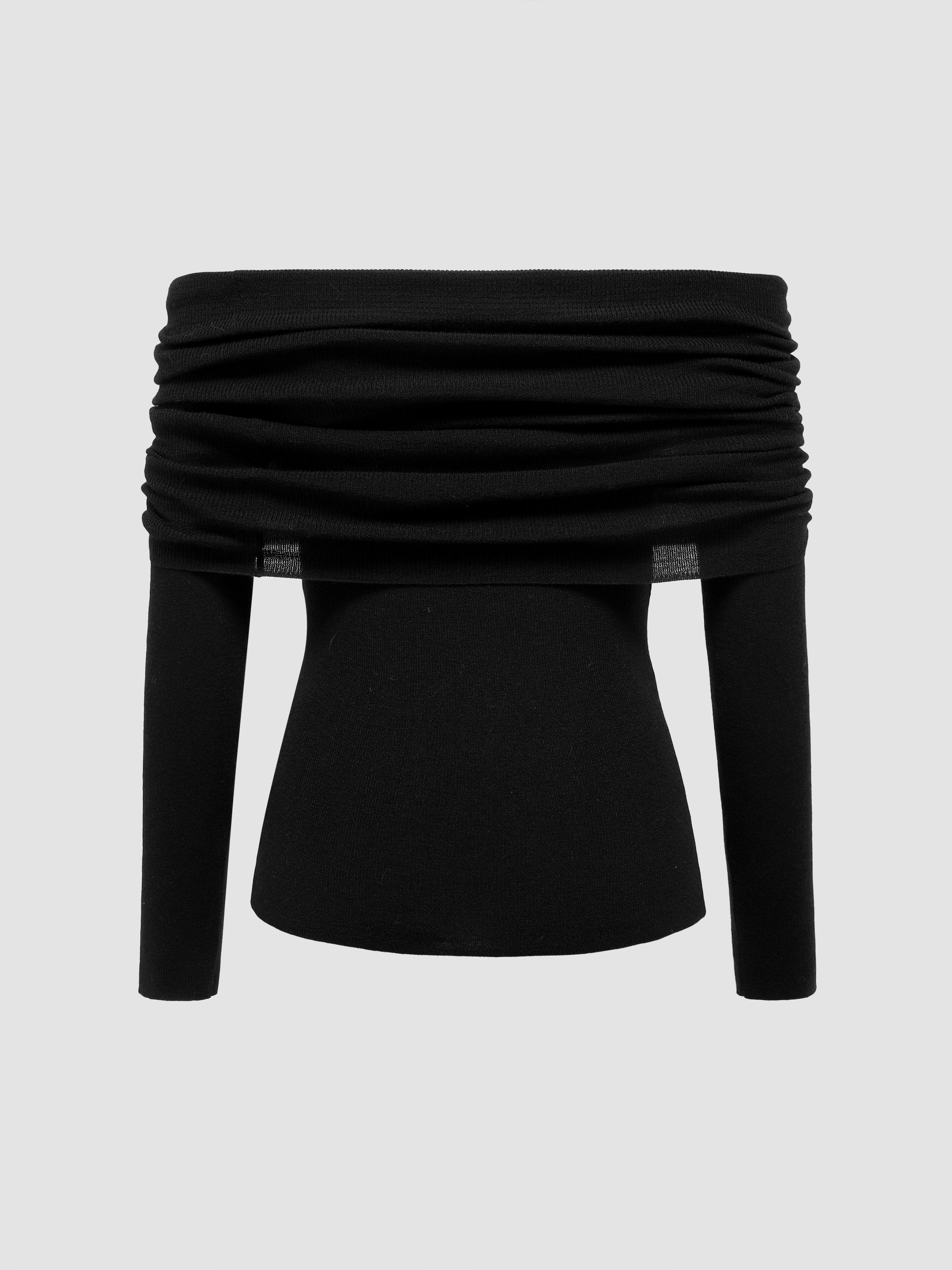 Women's Off-The-Shoulder Sweater - Ahaselected