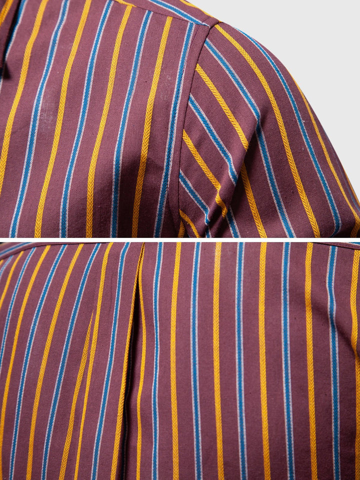 M's Stripe Button up Cotton Shirt