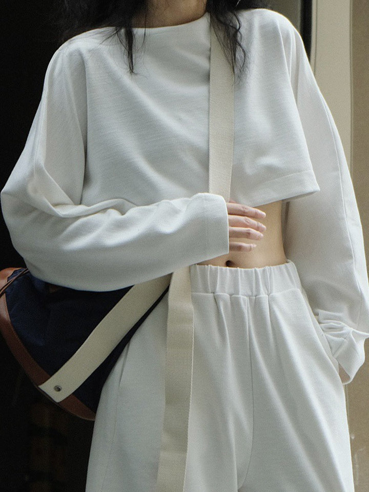 Trendy Athleisure Crop Sweatershirt