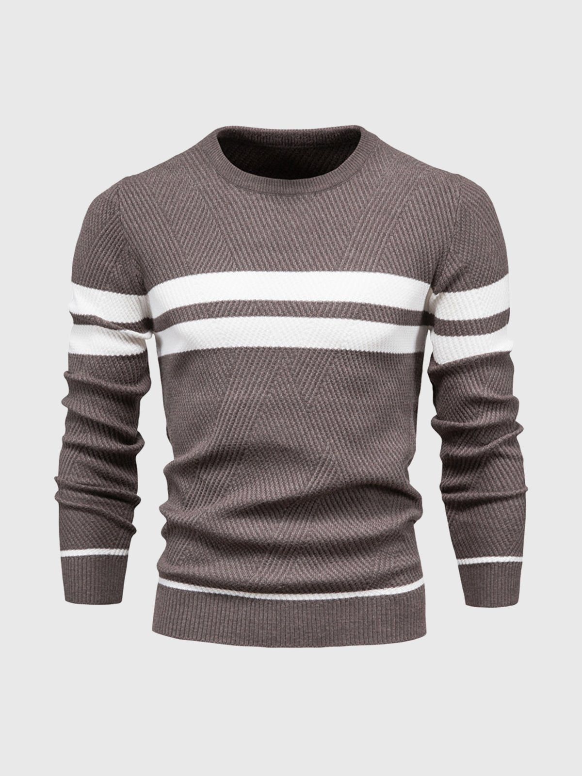 M's Stripe Crewneck Sweater Pullover - Ahaselected